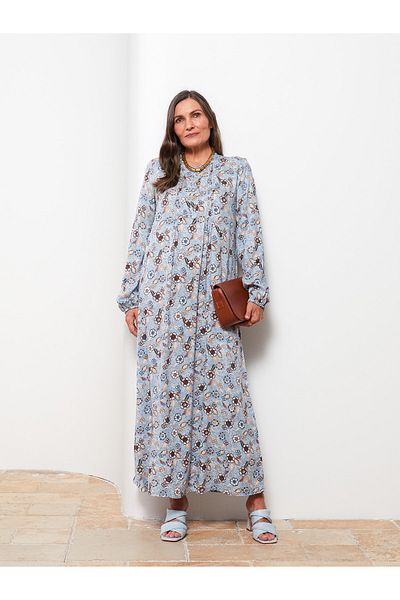 LC Waikiki Rochie de damă din viscoză cu mâneci lungi și cu gât crew