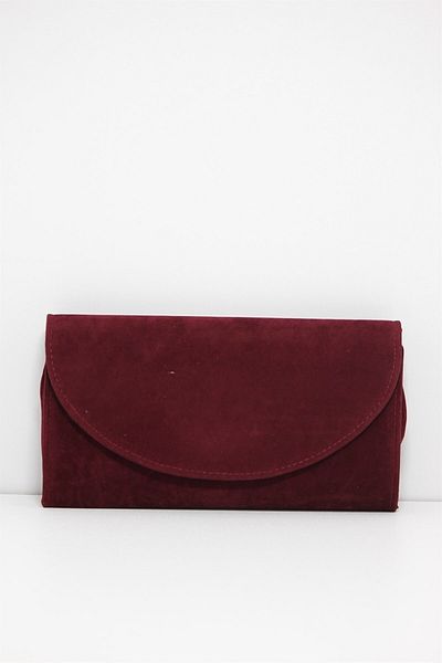 bibags Geanta portofoliu rochie de seara din piele intoarsa burgundy