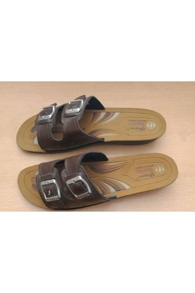 GEZER Sam Yeli Brown Double Buckle Home Wearing Useful Quality Slippers for Outside