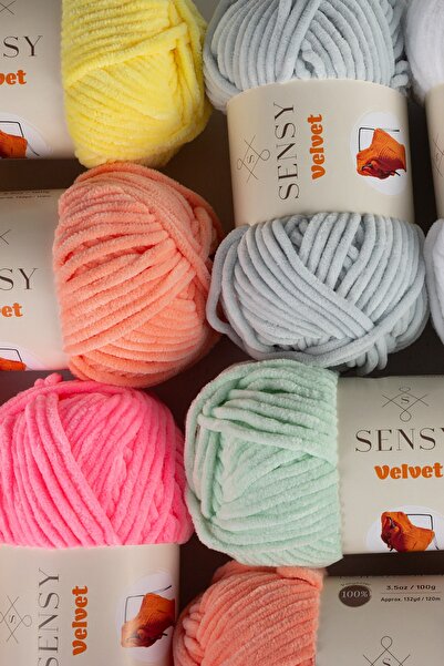 SENSY Premium Velvet Velvet Thread Hand Knitting Thread Blanket Thread Sweater Thread Baby Blanket Thread Ice Gray