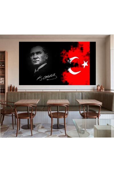 HDART Soyut Modern Mustafa Kemal Atatürk Duvar Kanvas Tablo Tablosu Tabloları