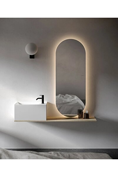 eagle mirror 90x55cm Elips Dekoratif Banyo Duvar Aynası Ledli Banyo Duvar Ayn...