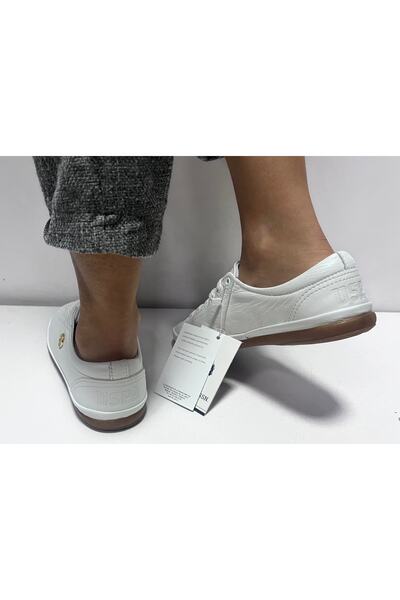 U.S. Polo Assn. Η.Π.Α. Polo Assn. Γυναικεία - Γνήσιο Δερμάτινο Λευκό Παπούτσια Jojo Classic Lace-Up