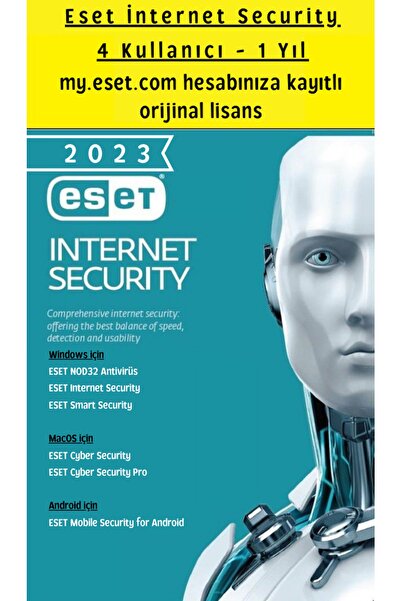 ESET Internet Security 4 Kullanıcı - 1 Yıl Dijital Teslimat