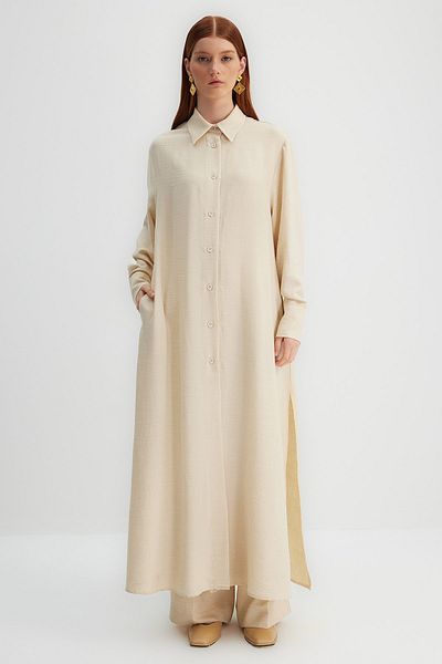 Trendyol Modest Hemde - Beige - Regular Fit