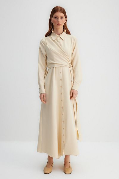 Trendyol Modest Kleid - Beige - Basic
