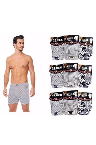 Seher Star Man Patterned Boxers 007 - 12 Τεμάχια