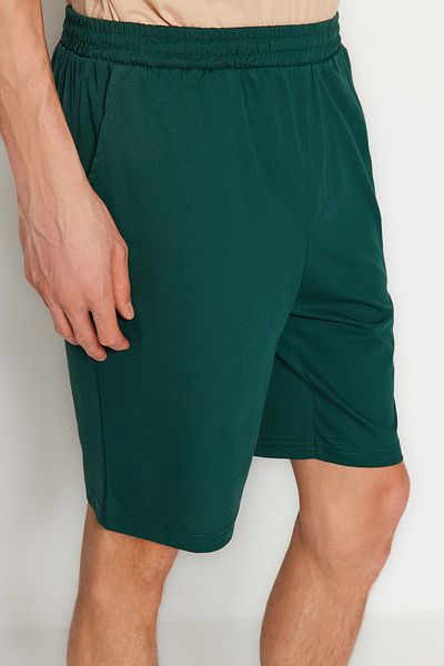 Trendyol Collection Set pijamale de vară tricotate, bej, cu croiala obișnuită, cu pantaloni scurți - 100% bumbac THMSS21PT0216