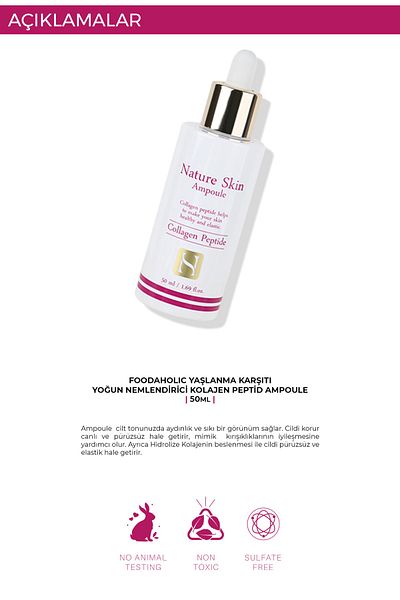 FOODAHOLIC Anti-Aging Intense Moisturizing Collagen Peptide Ampoule Serum Containing Niacinamide 50ml