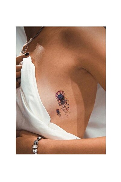Genel Markalar Renkli Deniz Anası Göğüs Geçici Dövme Tattoo Aksesuar Şık Moda...