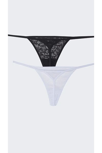 LC Waikiki Pack of 2 Lace Detailed Thong Panties