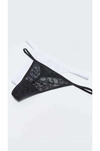 LC Waikiki Pachet de 2 chiloți tanga cu dantelă