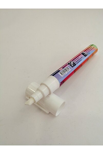 Glory 4.5 Mm Kesik Uçlu Beyaz Kalem, Dolgun Beyaz Tahta Kalemi, Beyaz Yazan K...