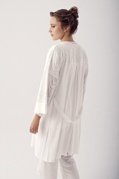 Artış Lace Buttoned Short Sleeve Stretchy Fabric Maternity Pajamas 12305