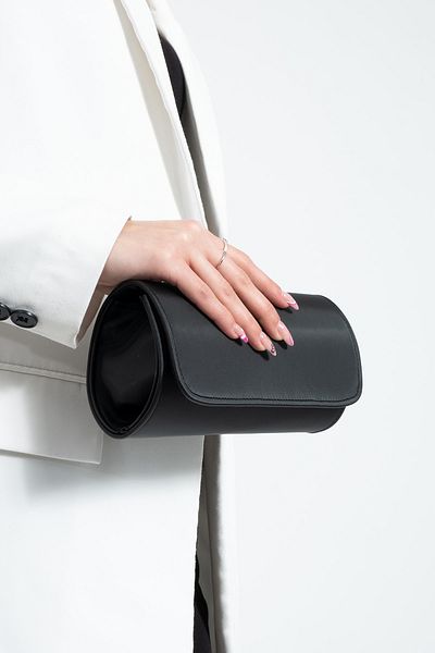 bibags Černá saténová taška na večerní šaty Portfolio Bag Clutch Bag