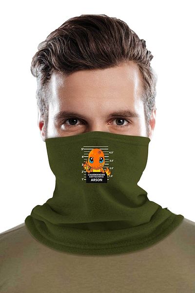 herotasarım Charmander Σετ 2 - Κομμένα γάντια και γιακάς λαιμού Fleece Bll3491