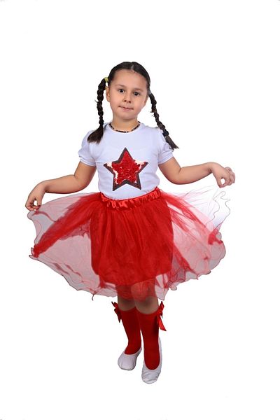 FATELLA Girl's Double Tshirt Skirt Suit Show Outfit