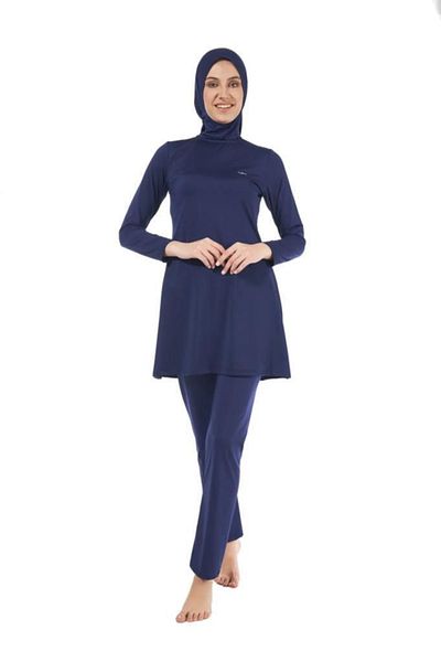 Estiva 22901 Μπλε μπλέ ολόσωμο μαγιό μονόχρωμο Hijab