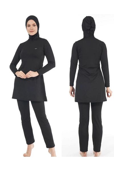 Estiva 22901 Μαύρο ολόσωμο μαγιό μονόχρωμο Hijab