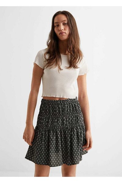 Mango Teen Fustă cu volane cu model