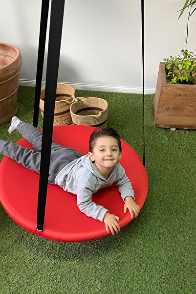 Svava Tavana Asılan Ev Tipi Çocuk Salıncağı - Yuvarlak Bebek Çocuk Hamak Salıncak (kırmızı)