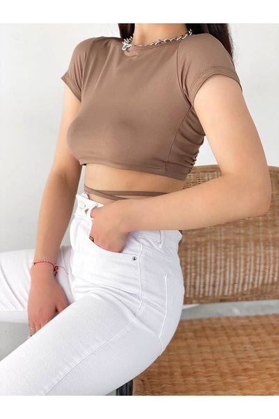 ELBEY Short Sleeve Ip Tie Crop