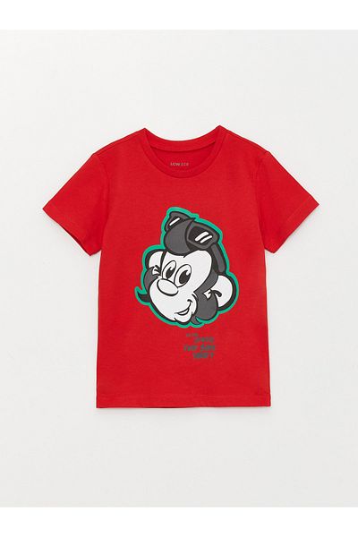 LC Waikiki Crew Neck Short Sleeve Nostalgic Monkey Printed Baby Boy T-Shirt
