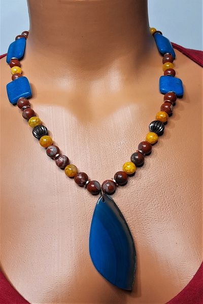 Asteria Elite Jasper Agate Quartz Evil Eye Protection and Balance Necklace Blleklik Set