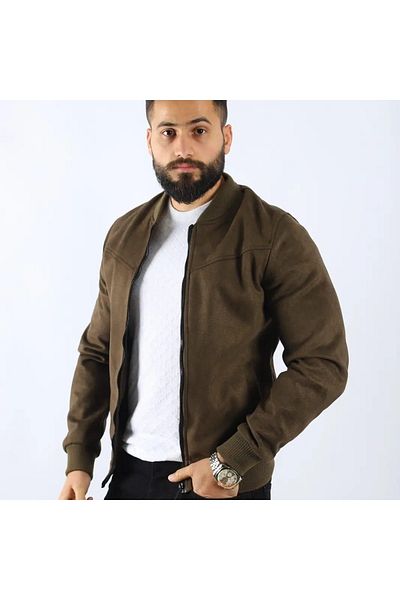 PRİFALDİ Ανδρικό Χακί Suede Seasonal College Jacket