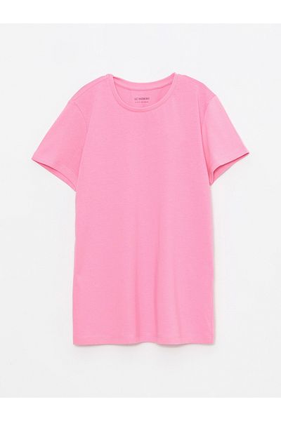 LC Waikiki Bavlněné dívčí tričko se základním krátkým rukávem Crew Neck