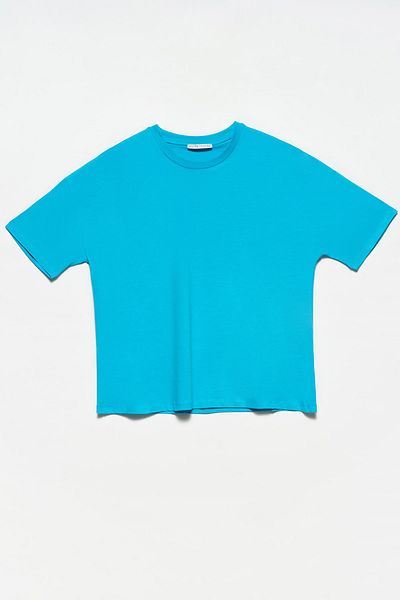 Dilvin 3683 Basic T-shirt-turquoise