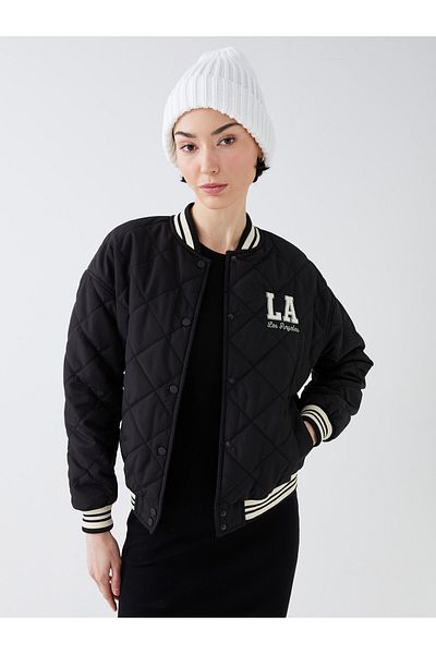 LC Waikiki College Collar Embroidered Long Sleeve Women's Coat