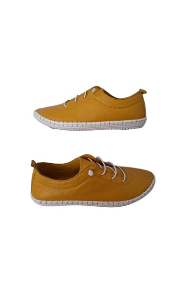 BEREN Polo žute ženske cipele Prava koža sa elegantnim elastičnim vezicama