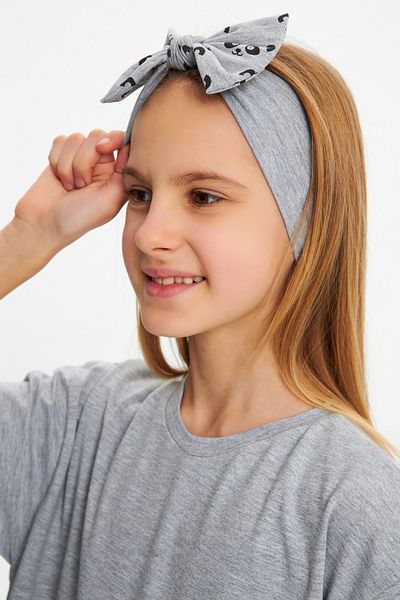 Babygiz Girl's Cotton Combed Cotton, Anti-Slip, Anti-Sweat, Ultra Light Flexible Hair Band with Bow Tie Bandana