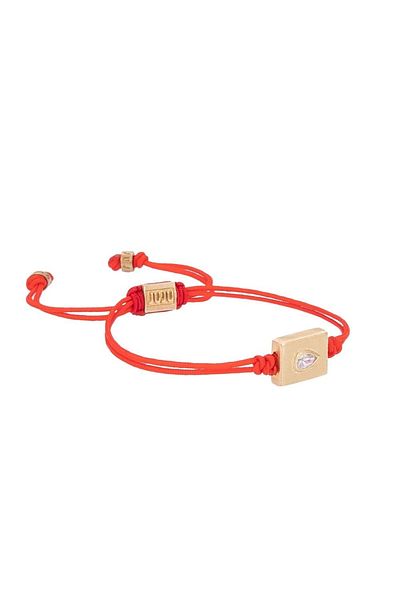 Juju Rectangular Bronze Bracelet with White Stones
