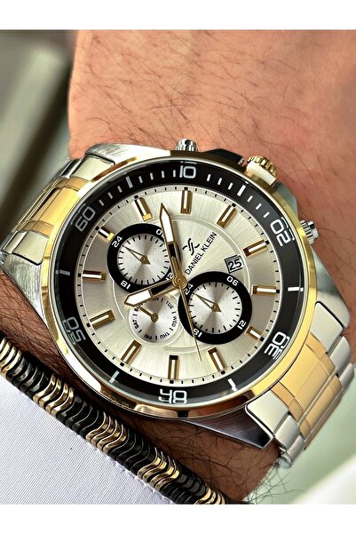 Daniel Klein Çelik Kordonlu Takvimli Erkek Kol Saati - Hematit Taş Özel Bileklik Hediye