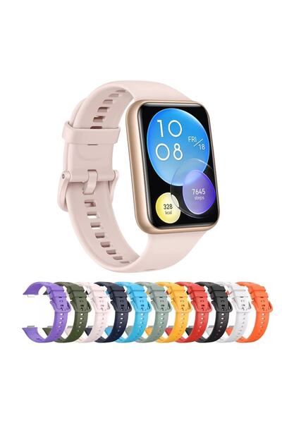 Coverzone Compatible With Huawei Watch Fit 2 Watch Strap Compatible Sports Watch Contrast Color Lagniappe Silicone Band