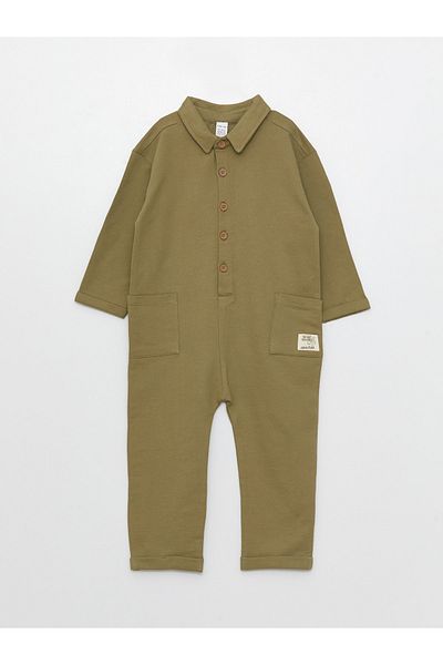 LC Waikiki Shirt Collar Long Sleeve Basic Baby Boy Salopet