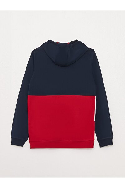 LC Waikiki Момчешки суичър с дълъг ръкав с цветни блокове и качулка