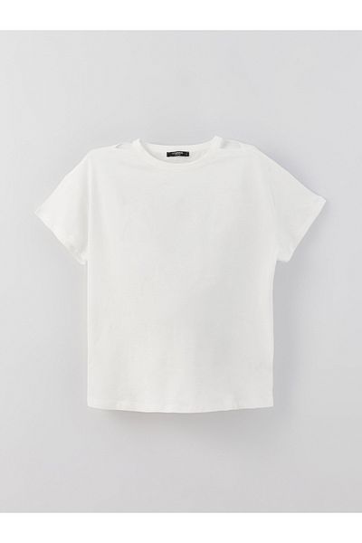 LC Waikiki Einfarbiges, kurzärmliges Umstands-T-Shirt mit Rundhalsausschnitt