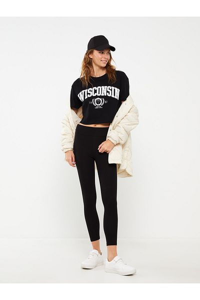 LC Waikiki Einfarbige Damen-Leggings – elastische Taille