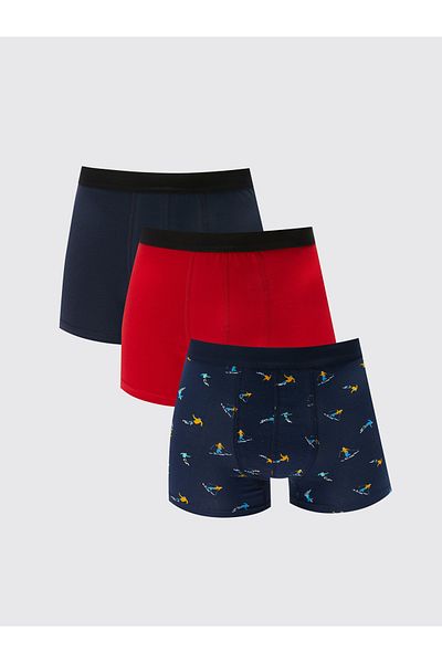 LC Waikiki Standard Mold Flexible Fabric Ανδρικό Boxer 3 τεμαχίων