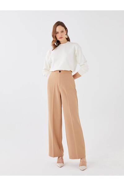 LC Waikiki Γυναικείο ίσιο παντελόνι με ψηλόμεσο κανονικό εφαρμογή