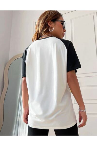 AFROGİYİM Γυναικείο μπλουζάκι Oversize με στάμπα των Ηνωμένων Πολιτειών