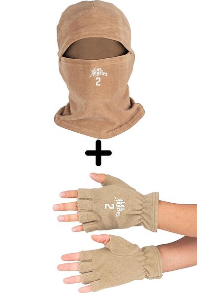 herotasarım Los Angeles Fleece Balaclava - Σετ κομμένα γάντια BLL3757