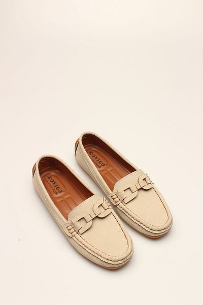 ROVIGO Ecru Suede Women's Ballerinas