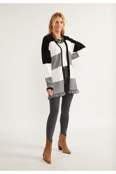 USHA FESTIVAL offener Strick Cardigan carnea