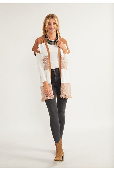 USHA FESTIVAL Strick Veste Long flesh
