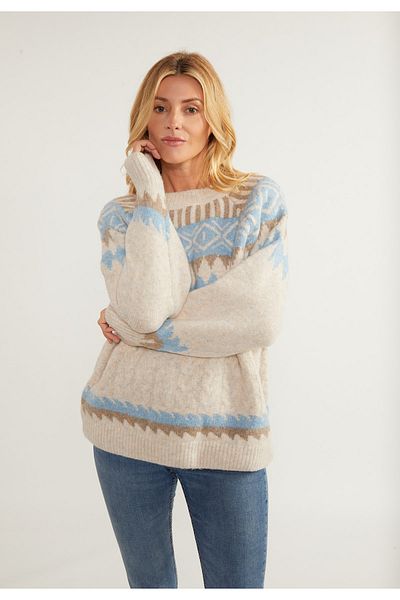 USHA Lynnea Strickpullover – Blauer Aufkleber