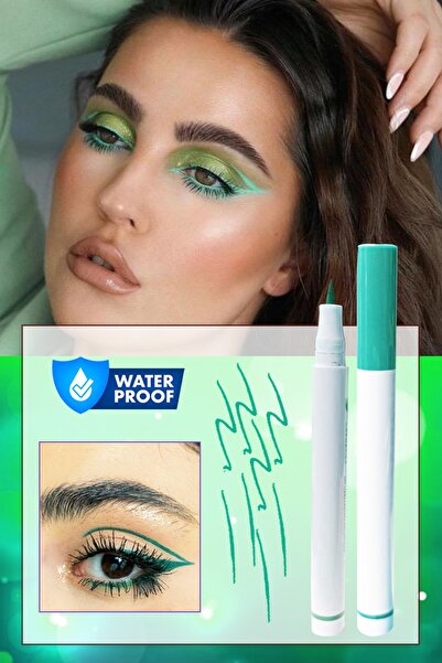 Dahaus Açık Yeşil Ultra Ince Uçlu Likit Kalem Eyeliner Sürülebilir Makyaj Göz...